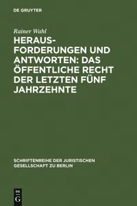 Herausforderungen und Antworten: Das Öffentliche Recht der letzten fünf Jahrzehnte_cover