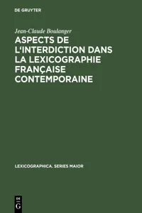 Aspects de l'interdiction dans la lexicographie française contemporaine_cover