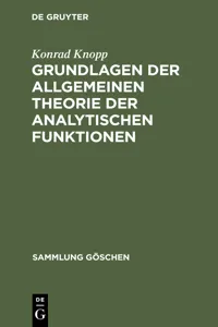 Grundlagen der allgemeinen Theorie der analytischen Funktionen_cover