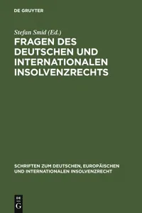 Fragen des deutschen und internationalen Insolvenzrechts_cover