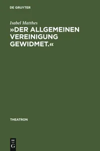 »Der allgemeinen Vereinigung gewidmet.«_cover