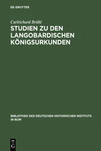 Studien zu den langobardischen Königsurkunden_cover