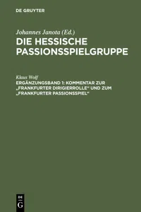 Kommentar zur "Frankfurter Dirigierrolle" und zum "Frankfurter Passionsspiel"_cover