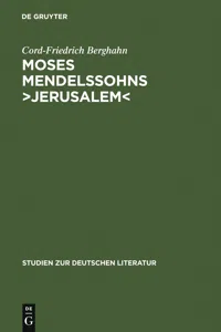 Moses Mendelssohns ›Jerusalem‹_cover