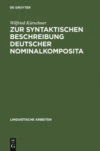 Zur syntaktischen Beschreibung deutscher Nominalkomposita_cover