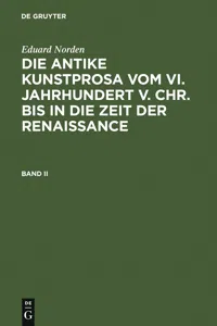 Eduard Norden: Die antike Kunstprosa vom VI. Jahrhundert v. Chr. bis in die Zeit der Renaissance. Band II_cover