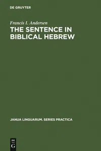 The Sentence in Biblical Hebrew_cover