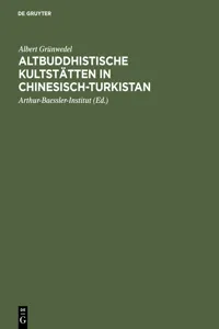 Altbuddhistische Kultstätten in Chinesisch-Turkistan_cover