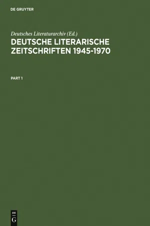 Deutsche literarische Zeitschriften 1945-1970