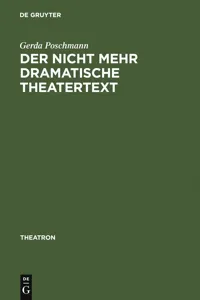 Der nicht mehr dramatische Theatertext_cover