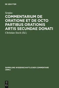 Commentarium de oratione et de octo partibus orationis artis secundae Donati_cover