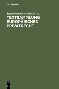 Textsammlung Europäisches Privatrecht_cover