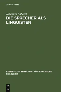 Die Sprecher als Linguisten_cover