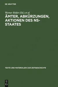 Ämter, Abkürzungen, Aktionen des NS-Staates_cover