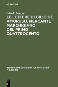 Le lettere di Gilio de Amoruso, mercante marchigiano del primo Quattrocento_cover