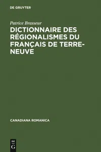 Dictionnaire des régionalismes du français de Terre-Neuve_cover