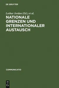 Nationale Grenzen und internationaler Austausch_cover