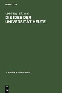 Die Idee der Universität heute_cover