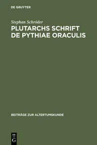 Plutarchs Schrift De Pythiae oraculis_cover