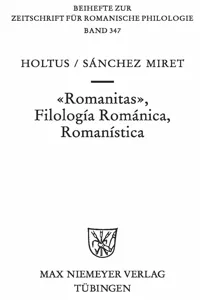 Romanitas - Filología Románica - Romanística_cover