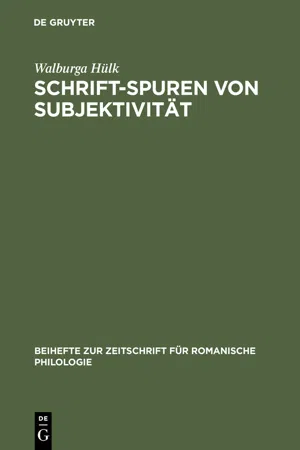 Schrift-Spuren von Subjektivität