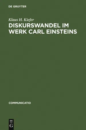 Diskurswandel im Werk Carl Einsteins