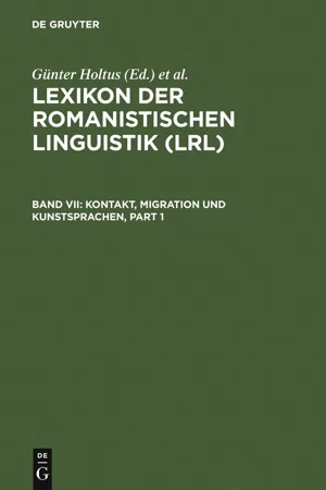 Kontakt, Migration und Kunstsprachen