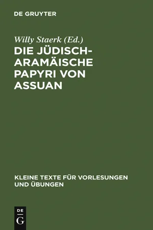 Die jüdisch-aramäische Papyri von Assuan