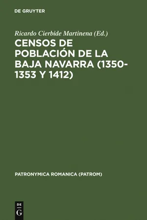 Censos de población de la Baja Navarra (1350-1353 y 1412)