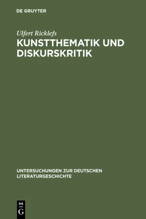 Kunstthematik und Diskurskritik