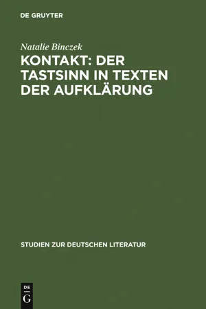 Kontakt: Der Tastsinn in Texten der Aufklärung