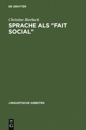 Sprache als "Fait social"