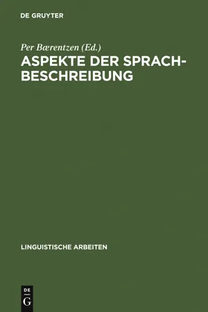 Aspekte der Sprachbeschreibung