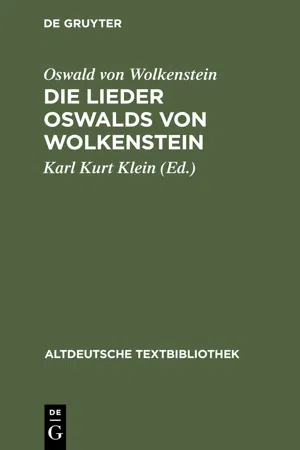 Die Lieder Oswalds von Wolkenstein