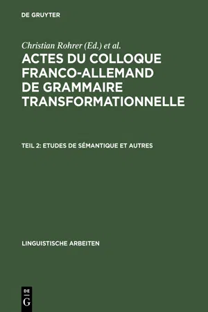 Etudes de sémantique et autres