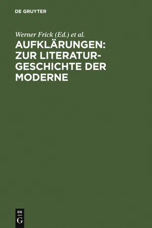 Aufklärungen: Zur Literaturgeschichte der Moderne