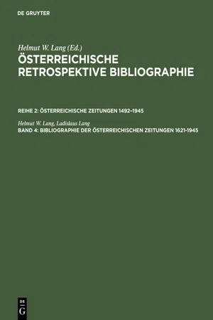 Bibliographie der österreichischen Zeitungen 1621–1945