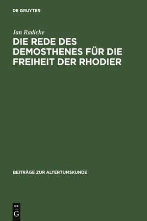 Die Rede des Demosthenes für die Freiheit der Rhodier