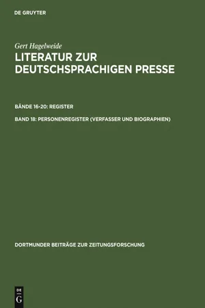 Personenregister ( Verfasser und Biographien )