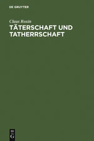 Täterschaft und Tatherrschaft