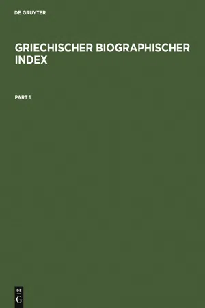 Griechischer Biographischer Index