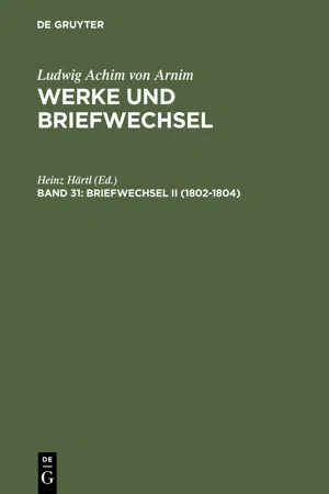 Briefwechsel II (1802-1804)