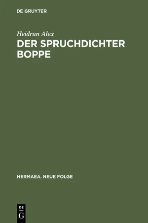 Der Spruchdichter Boppe