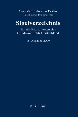 Sigelverzeichnis für die Bibliotheken der Bundesrepublik Deutschland