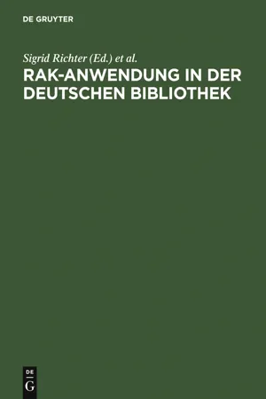 RAK-Anwendung in der Deutschen Bibliothek