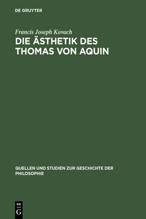 Die Ästhetik des Thomas von Aquin