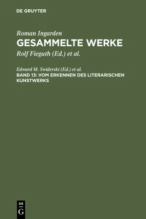 Vom Erkennen des literarischen Kunstwerks