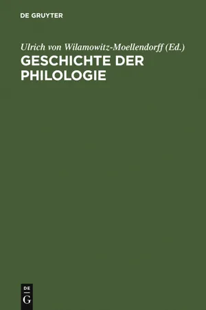 Geschichte der Philologie