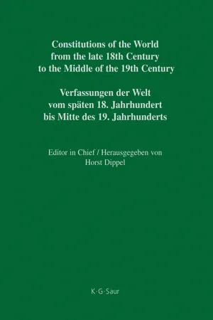 National Constitutions, Constitutions of the German States (Anhalt-Bernburg – Baden). Nationale Verfassungen, Verfassungen der deutschen Staaten (Anhalt-Bernburg - Baden)