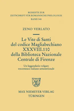 Le Vite di Santi del codice Magliabechiano XXXVIII. 110 della Biblioteca Nazionale Centrale di Firenze